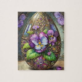 Quebra-cabeça Pássaros Sanguinados Violetas Flores Selvagens Ovo