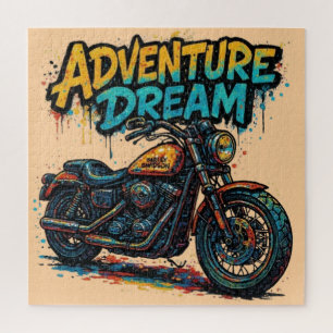 Quebra-cabeça Passeio Sonho de Aventura / Moto Chopper Vintage