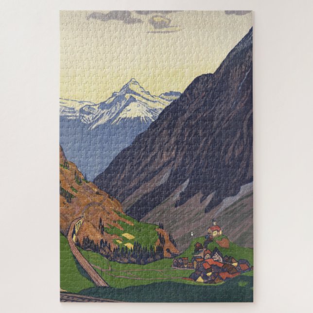 Quebra-cabeça Passo do Gotthard passagem de montanha nos Alpes (Vertical)