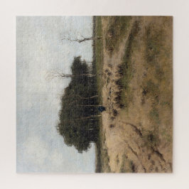 Quebra-cabeça Pastas e ovinos, pintura de óleo de vintagem