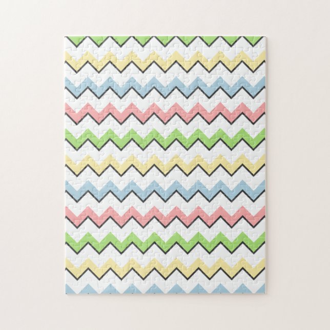 Quebra-cabeça Pastel Chevron-Drop Shadow por Shirley Taylor (Vertical)