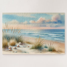 Quebra-cabeça Pastel Coastal Dunes Watercolor
