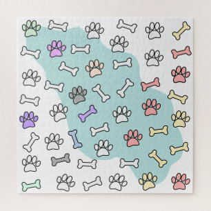 Quebra-cabeça Pata De Cães Impressões E Padrões De Arte Ossos