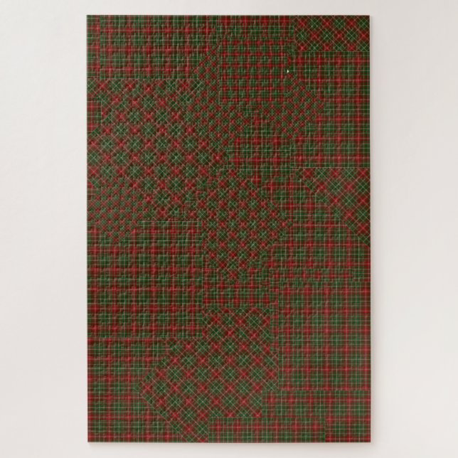 Quebra-cabeça Patchwork de Xadrez do Tartan Azul Moderno MacDoug (Vertical)