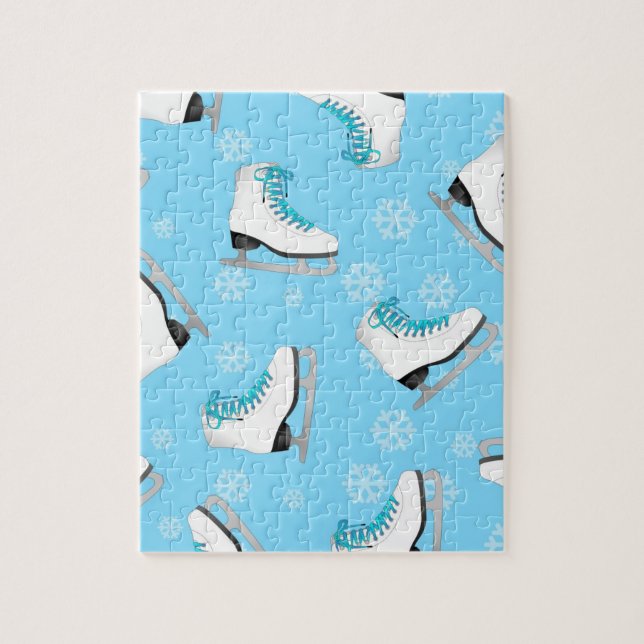 Quebra-cabeça Patinagem artística - skates de gelo azuis com (Vertical)