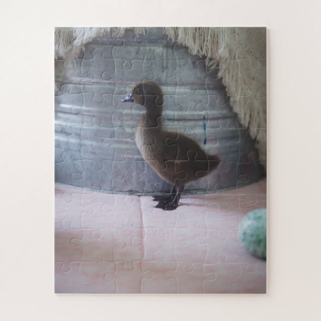 Quebra-cabeça Pato-bebê castanho-escuro (Vertical)