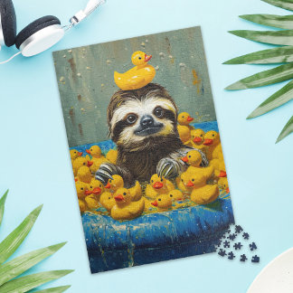 Quebra-cabeça Pato de Borracha de Preguiça Engraçada Jigsaw Puzz