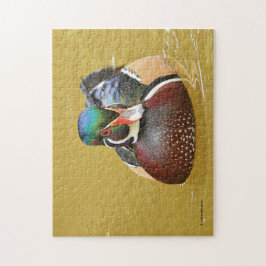 Quebra-cabeça Pato de madeira espantosa no pinto