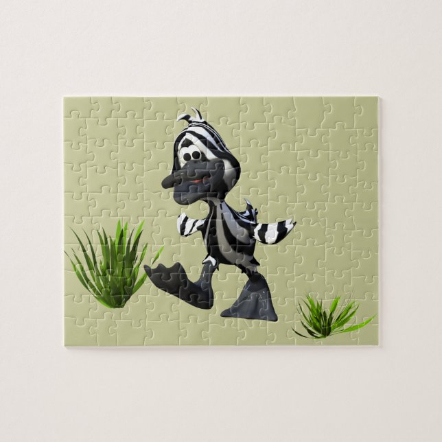 Quebra-cabeça Pato Zebra de Cartoon Bonito (Horizontal)