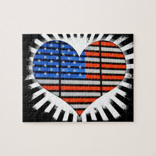 Quebra-cabeça Patriot Heart American Flag