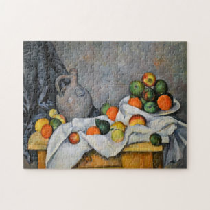 Quebra-cabeça Paul Cezanne - Cortina, Jug e Fruta Bowl