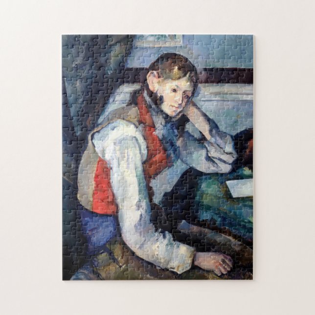Quebra-cabeça Paul Cezanne - Menino com Colete Vermelho (Vertical)