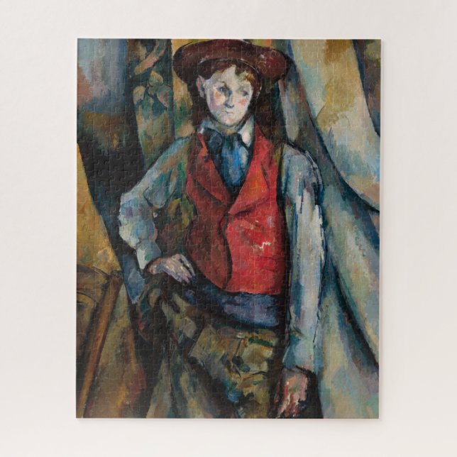 Quebra-cabeça Paul Cezanne - Menino com Colete Vermelho (Vertical)
