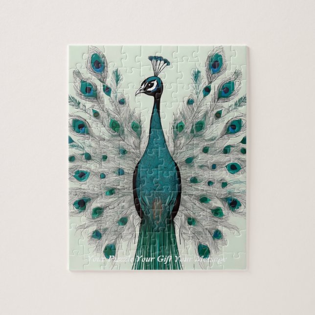 Quebra-cabeça Pavão Boho Animação (Vertical)