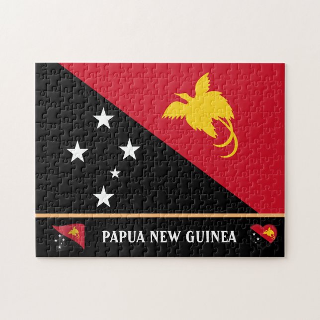 Quebra-cabeça Pavilhão Papua e país /Papua Nova Guiné (Horizontal)