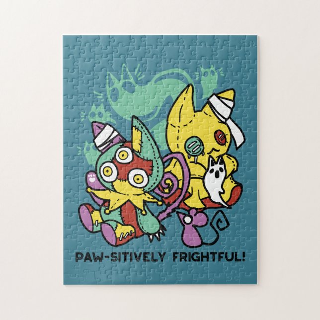 Quebra-cabeça Paw-sitively Frightful | Monstrous Cats Halloween  (Vertical)
