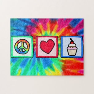 Quebra-cabeça Paz, Amor, Cupcakes