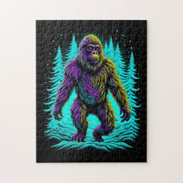 Quebra-cabeça Pé Grande Asquatch em Teal e Preto