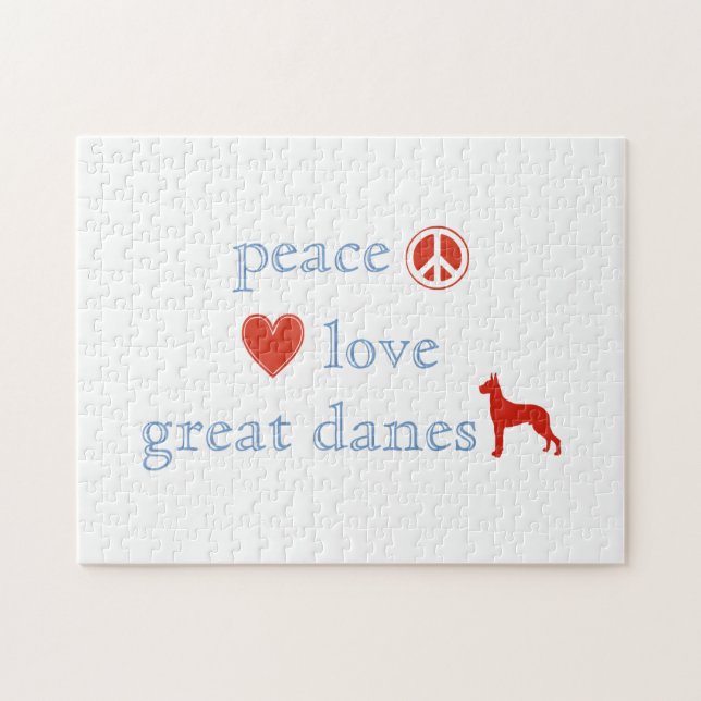 Quebra-cabeça Peace Love Great Danes (Horizontal)