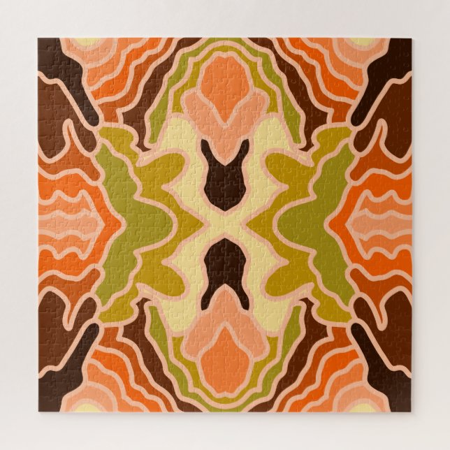 Quebra-cabeça Peach Fuzz Boho Chique Geométrico (Vertical)