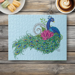 Quebra-cabeça Peacock e Lotus
