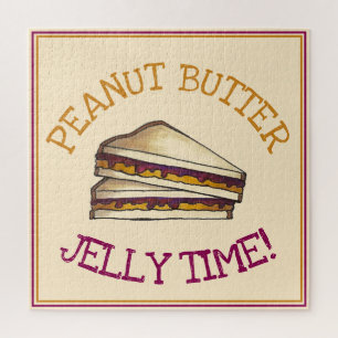 Quebra-cabeça Peanut Butch Jelly Time PBJ Sandwich Lunch Foodie