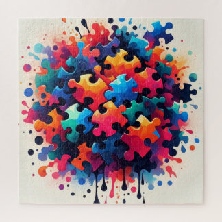 Quebra-cabeça Peças de Puzzle de Pintura Salpicada