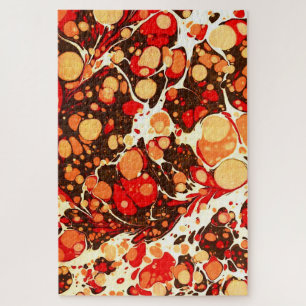 Quebra-cabeça Pedras abstratas vermelhas marrons laranjas fofas