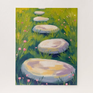 Quebra-cabeça Pedras de Jardim Aquarela