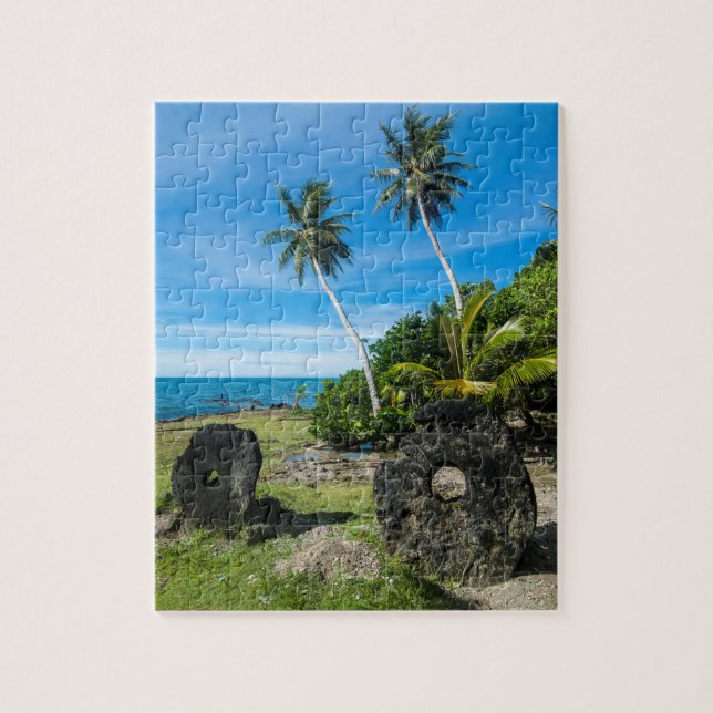 Quebra-cabeça Pedras Rai na Ilha Yap (Vertical)