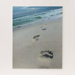 Quebra-cabeça Pegadas na areia - Praia - 16x20 - 520 pc