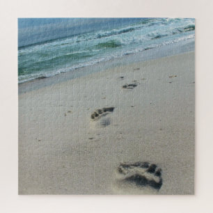 Quebra-cabeça Pegadas na areia - praia - 20x20 - PC 676