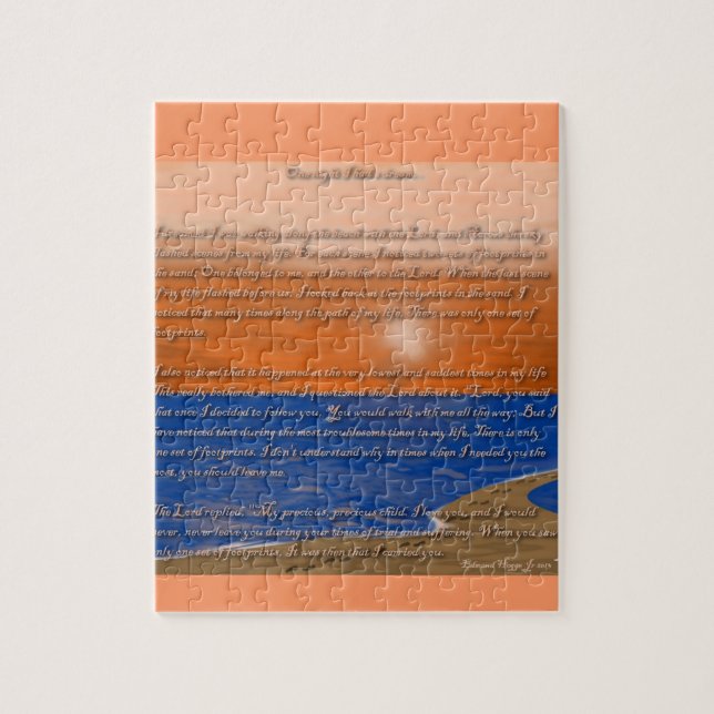 Quebra-cabeça Pegadas no Poema da Areia (Vertical)