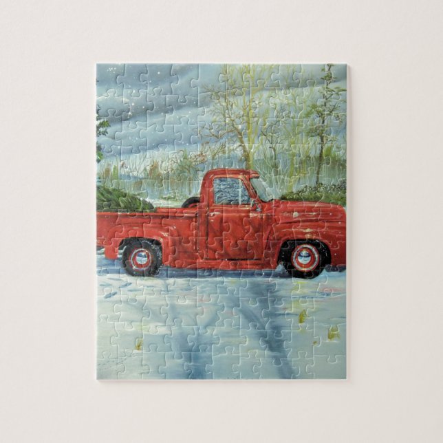 Quebra-cabeça Pegarando a árvore para o Natal (Vertical)