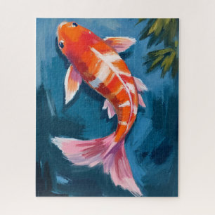 Quebra-cabeça Peixe Koi Aquarela Bonita