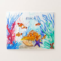 Peixe Laranja Sob O Mar Para Crianças Pré-Escolas