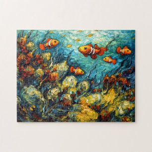 Quebra-cabeça Peixe-Palhaço em Pintura de Recife de Coral Girató