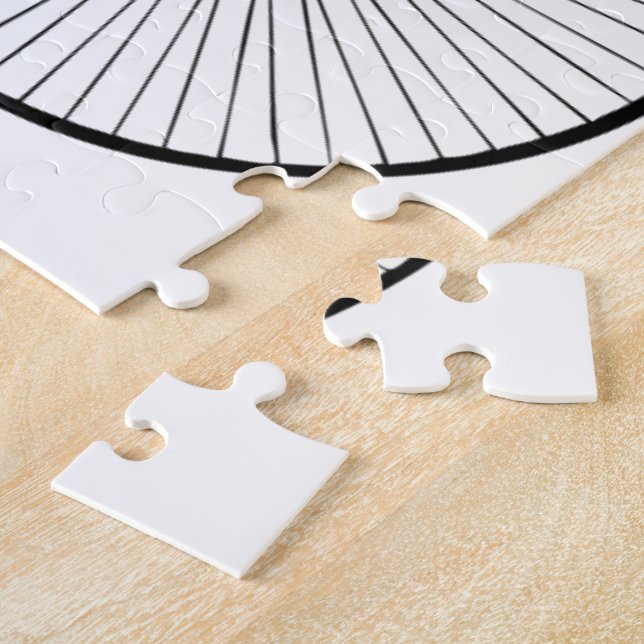 Quebra-cabeça Peixe preto pedrado bicicleta vintage (Lateral)