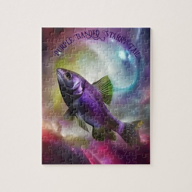 Quebra-cabeça Peixe Voador Cósmico Impressão de Arte Digital Fan (Vertical)