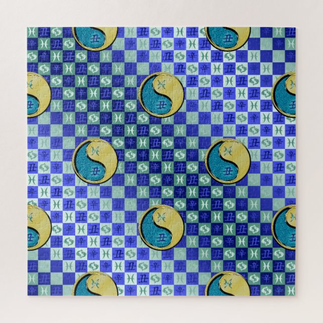 Quebra-cabeça Peixes & Boi de Metal (Vertical)