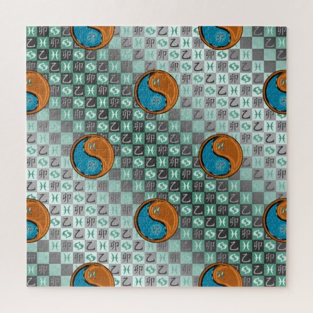 Quebra-cabeça Peixes & Coelho de Madeira (Vertical)