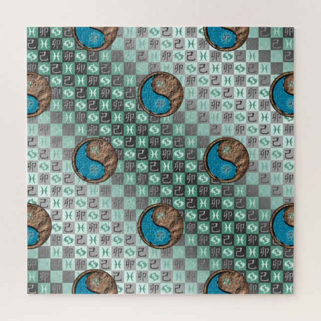 Quebra-cabeça Peixes & Coelho de Terra (Vertical)