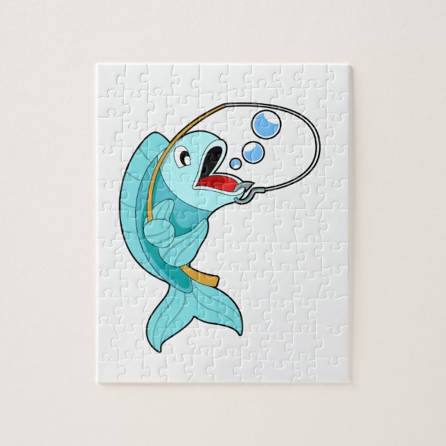 Quebra-cabeça Peixes com barra de pesca (Vertical)