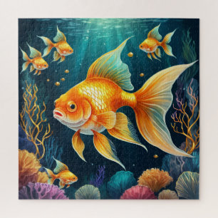 Quebra-cabeça Peixes Dourados submarinos