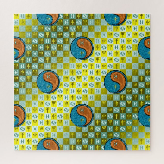 Quebra-cabeça Peixes & Macaco de Madeira (Vertical)