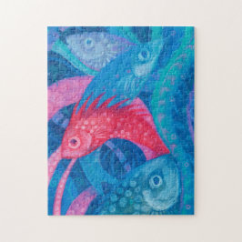 Quebra-cabeça Peixes Rosa Marinheiros Marinheiros Animais do Oce