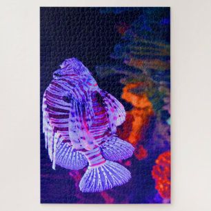 Quebra-cabeça Peixes Tropicais em um Aquário.