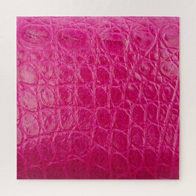 Quebra-cabeça Pele de crocodilo rosa, textura de couro (Vertical)