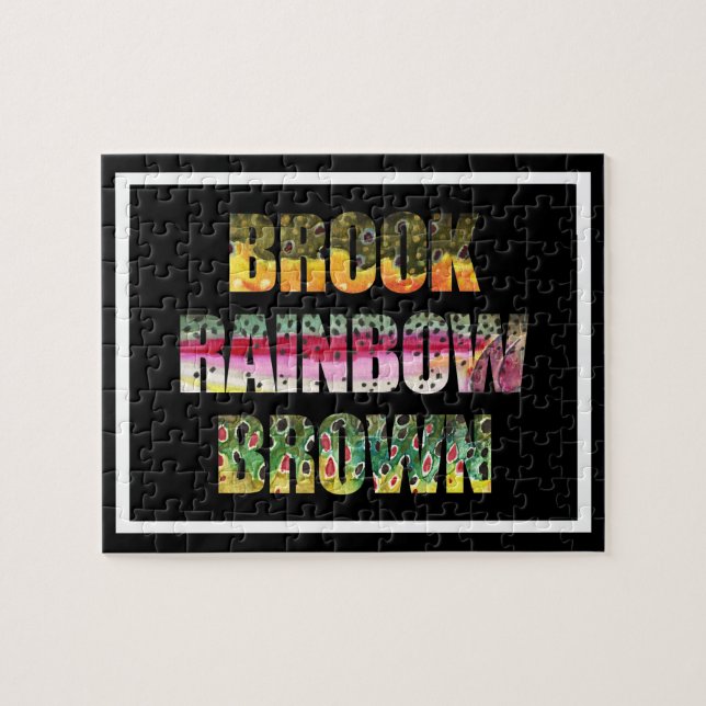 Quebra-cabeça Pele de Trutas do Brook, Arco-Íris, Marrom (Horizontal)