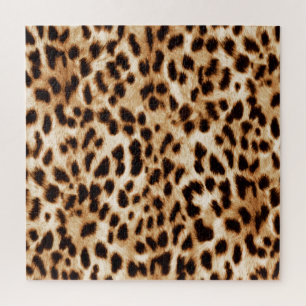 Quebra-cabeça Pele Leopardo, Padrão Autêntico De Vida Selvagem.